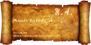 Musch Alfréd névjegykártya
